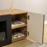 Тумба под ТВ с биокамином SteelHeat LIVORNO IMPULSE 140 см (корпус дуб Вотан / фасады Гротто Гранит) фото 5